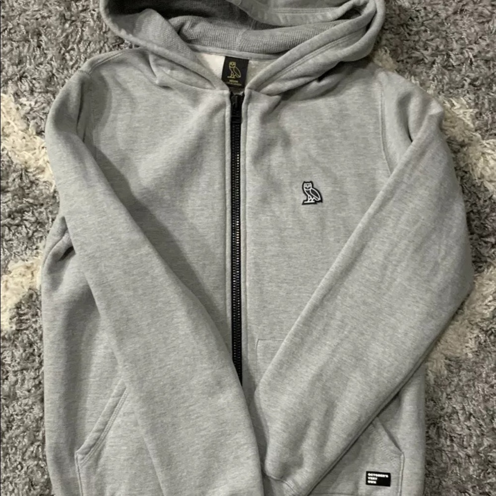 OVO Octobers Very Own Zipper Hoodie Grey Medium